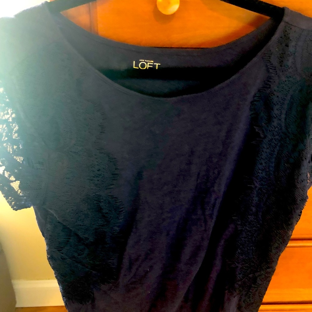 Loft lace detail tee